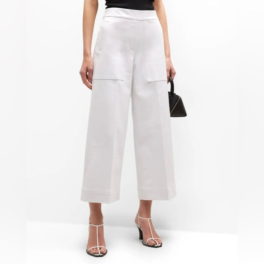 Spanx On The Go Crop Wide-Leg Pant Women’s Size 1X Tummy Smoothing Pull On White